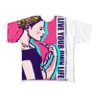 ことり屋の眼鏡をはずす女 All-Over Print T-Shirt