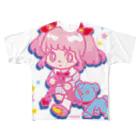 CHEBLOのONNANOKO【Pink】 フルグラフィックTシャツ