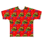 Mieko_Kawasakiのハッピーハンバーガータイム　AO 赤 All-Over Print T-Shirt