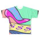 Mieko_KawasakiのMONEY MONEY MONEY / お金とキャリアとハイヒール All-Over Print T-Shirt