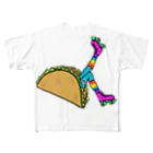 Mieko_Kawasakiのタコス　ローラースケート　ガール  TACOS ROLLER GIRL RAINBOW　レインボー　Tacos Rollerskate Rainbow All-Over Print T-Shirt