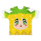 FoxFangのかわいいパイナップル フルグラフィックTシャツ