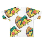 Mieko_Kawasakiの欲望のピザ🍕　GUILTY PLEASURE PIZZA AO TRANSPARENCY フルグラフィックTシャツ