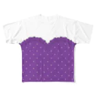 まるいねこのハートカットTシャツ 〜 Purple 〜 フルグラフィックTシャツ