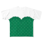 まるいねこのハートカットTシャツ 〜 Green 〜 フルグラフィックTシャツ