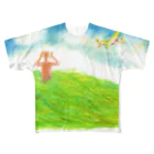 MINO三松堂のみみなTシャツ つよい風がふいてき All-Over Print T-Shirt