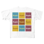 Brownies Works ShopのBrownies Worksカラフルロゴ All-Over Print T-Shirt