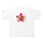 gradationの花 フルグラフィックTシャツ