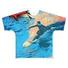 RaRaRa-Designのsurfing フルグラフィックTシャツ