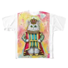 油絵描きの小物売り場のキングキャット（フルバージョン） フルグラフィックTシャツ