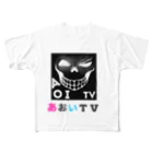 aoi_tvのあおいTVブラックスカル フルグラフィックTシャツ