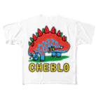 CHEBLOのザウリ　赤青 フルグラフィックTシャツ