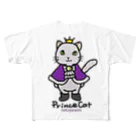 ゆきだるまころころのねこの王子様＊紫 フルグラフィックTシャツ