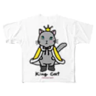 ゆきだるまころころのねこの王様＊黄 フルグラフィックTシャツ