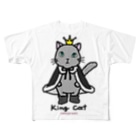 ゆきだるまころころのねこの王様＊黒 All-Over Print T-Shirt
