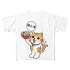 楽猫楽描しげ屋の鶏白湯にゃんこ フルグラフィックTシャツ