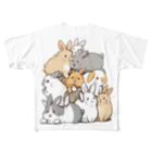 うさくら堂の密すぎるうさぎたち フルグラフィックTシャツ