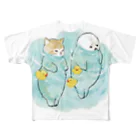 mofusandの海とにゃんこ All-Over Print T-Shirt