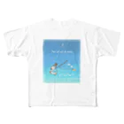 める＊の釣りが好きなペンギン(朝) フルグラフィックTシャツ