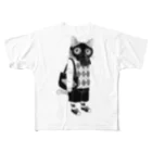 llotollのガスマスクを付けた猫 All-Over Print T-Shirt