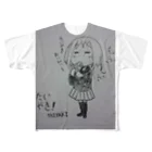 yurzukiのイケてる女の子 フルグラフィックTシャツ