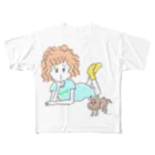 オバタアイのキミもボクも早起き フルグラフィックTシャツ