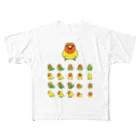 まめるりはことりの整列コザクラインコ隊【まめるりはことり】 All-Over Print T-Shirt