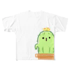 灯さかすのやさしいサボテン フルグラフィックTシャツ