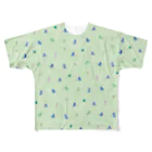 イラストレーター おおでゆかこのTriceratops - green All-Over Print T-Shirt