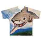 takeと助手のTシャツ屋さんのサメ　リアル　クレヨンスタイル All-Over Print T-Shirt