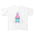 melon_tabetaiのうさぎ力士 フルグラフィックTシャツ