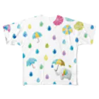 torisun shop (SUZURI)の雨ふりぞうさん All-Over Print T-Shirt