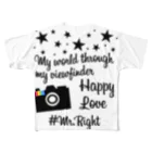 Mr.Rightの#ハッシュタグ　インスタグラム風 フルグラフィックTシャツ