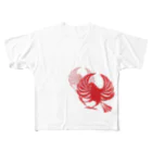 月の魚の文鳥紋～紅 All-Over Print T-Shirt