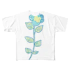  midoriのblueflower All-Over Print T-Shirt