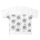  midoriのflowertotalhandle フルグラフィックTシャツ