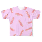 でるたぽのベーコン、まきちらし:うすむらさき All-Over Print T-Shirt