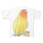 まめるりはことりの得意げ可愛い　コザクラインコちゃん【まめるりはことり】 フルグラフィックTシャツ