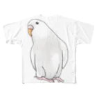 まめるりはことりのアルビノセキセイインコちゃん【まめるりはことり】 フルグラフィックTシャツ