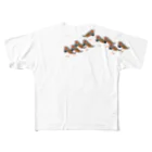 kuwakoのキンカチョウ フルグラフィックTシャツ