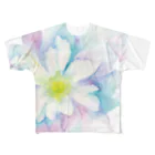 お天気ふたご＊にじいろKaoのにじみ水彩クレマチス All-Over Print T-Shirt