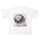 萌獣ファクトリー「純屋」の萌獣 猫 ポンデニャイオン：ショコラ All-Over Print T-Shirt