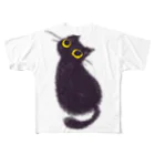 じぇにふぁの黒猫のモモさん フルグラフィックTシャツ