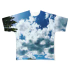 ポンコツWebエンジニアショップの青い空。白い雲。 All-Over Print T-Shirt