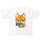 hide55のコンちゃん フルグラフィックTシャツ