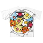 まめるりはことりの三密です！むちむち鳥まみれ【まめるりはことり】 All-Over Print T-Shirt