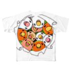 まめるりはことりの三密です！むちむちコザクラインコさん【まめるりはことり】 All-Over Print T-Shirt