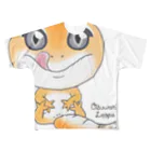 Zipply × Hachucliのおすわりレオパ(スーパーハイタン系) All-Over Print T-Shirt