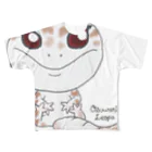 Zipply × Hachucliのおすわりレオパ(スーパーアルビノ系) All-Over Print T-Shirt