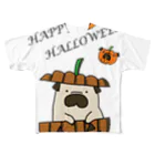 WANS.tokyoのパグハロウィン！ フルグラフィックTシャツ